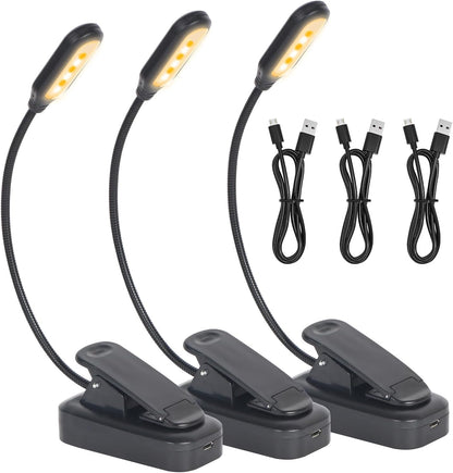 4 Pack Reading Light with 3 Color Temperature, 6 LED Book Clip Lamp for Reading in Bed, Easily Clip on to a Small Mini Lightweight Book Lights for Read Book Lovers