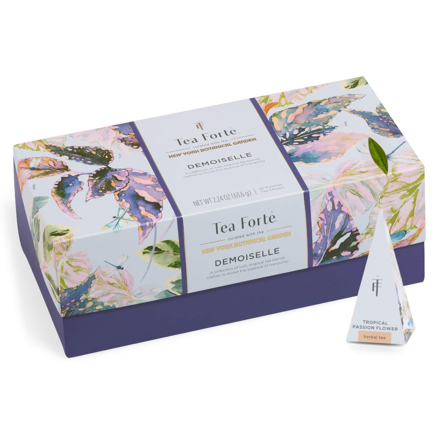 Tea Forte Premium Presentation Box Gift Set Sampler, 20 Count, Assorted Blends Individually Wrapped Handcrafted Pyramid Infuser Bags, Frank Lloyd Wright