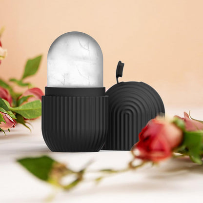 Joyeee Ice Face Roller, Reusable Silicone Mold Face Massage Eye Facial Beauty Skin Care Tools Apply Ice for Shrink Pores Anti Wrinkle Reduce Puffiness Improve Skin Elasticity, Striped