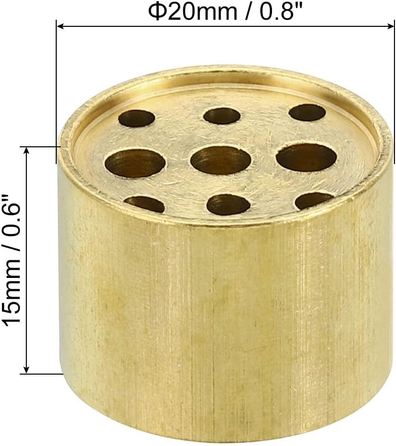 PATIKIL Incense Holder, 2 Pack Brass Incense Cone Burner Stick Holder with 9 Holes Incense Stand Base for Yoga Spa Room Home Office, 0.8" Dia. 0.4" Tall