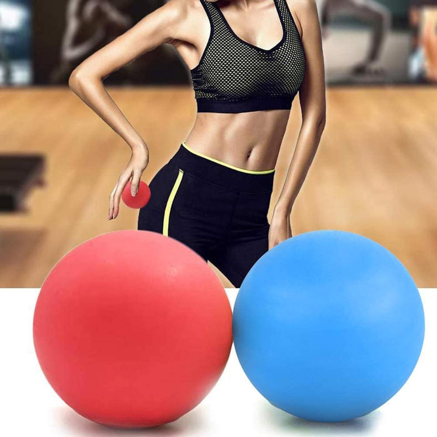 WOVTE Massage Lacrosse Ball for Sore Muscles, Shoulders, Neck, Back, Foot, Body, Deep Tissue, Trigger Point, Muscle Knots, Yoga and Myofascial Release (Blue)