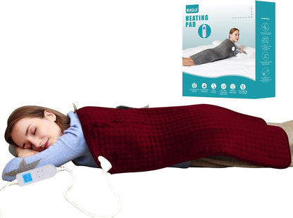 Ruqiji 19" x 24" Weighted Neck&Shoulder Heating Pad, 2.5lbs with 12 Temperature Settings&Countdown Timer,Pain Relief for Neck/Shoulders/Menstrual Pain(Dark Gray)