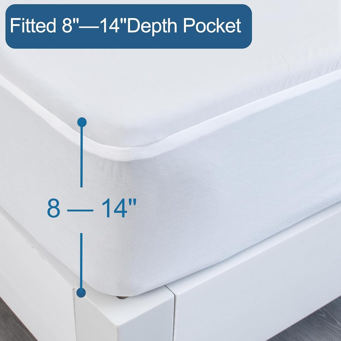 SPRINGSPIRIT Full Size Waterproof Mattress Protector, Full Mattress Cover Pad Waterproof with Deep Pocket up to 14’’, Bed Fitted Sheet