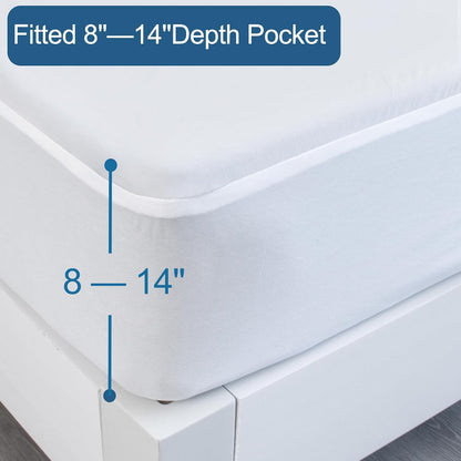 SPRINGSPIRIT Full Size Waterproof Mattress Protector, Full Mattress Cover Pad Waterproof with Deep Pocket up to 14’’, Bed Fitted Sheet