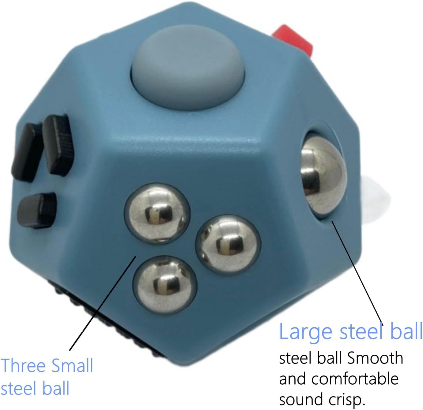 Small Fidget Toys Cube, Small Fidget Toy - 12 Sides Decompression Cube Anti Anxiety and Relief Stress Improve Focus Creative Unique Fidget Toy for Kids and Adults, with Carry Case(Black E1)