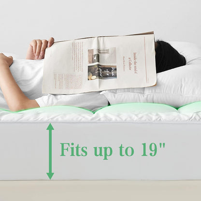 UNILIBRA Queen Mattress Protector Waterproof, Deep Pocket Mattress Pad Cover Fits to 6''-21'', Breathable Hollow Cotton Filling Quilted Mattress Protector for Queen Size