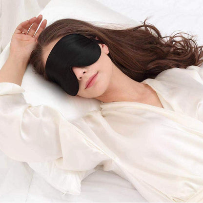 Alaska Bear Sleep Mask Silk Eye Cover with Shaped Pad, Machine Washable | Pressure-free Sleeping, Foam Insert, Upgrade Contour Over Conventional Flat Satin Eye Masks