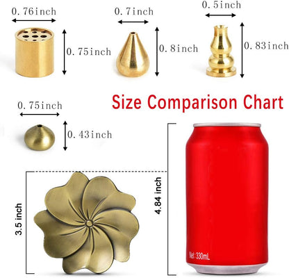 Incense Burner, Copper Incense Holder Cone Holder Gourd Incense Burner for Joss Stick, Tower Incense, Incense Coil (3 Styles)
