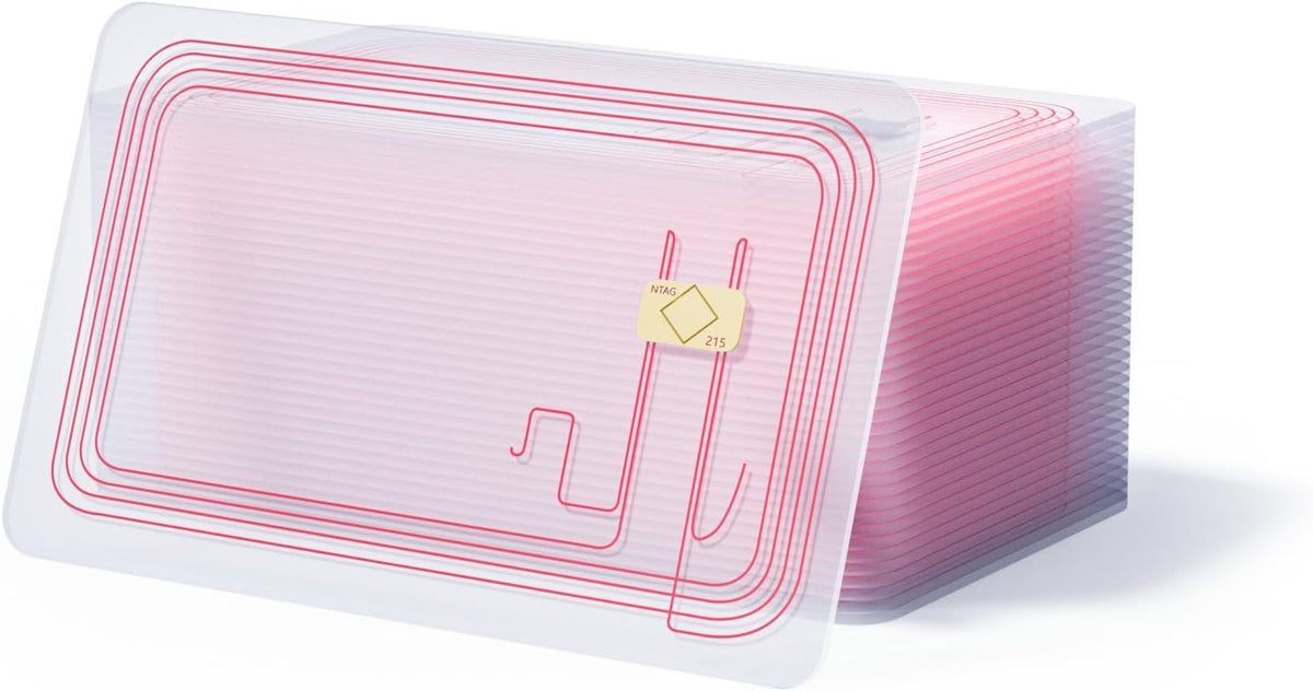 NFC Tags Clear NFC Cards Programmable NFC 215 Cards Ntag 215 NFC Tags,Compatible with TagMo and NFC Enabled Devices