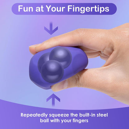 Sensory Stress Balls - Fidget Toy for Adults & Teen, Silicone Polyhedron Hand Therapy Ball with Beads Inside Relief Stress Squeeze Toy for Autism & ADHD, Office Desk Toy