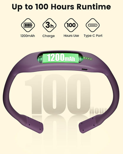 Glocusent Neck Book Light, 1200mAh Rechargeable Neck Reading Light, Hands Free Book Lights for Reading at Night, 5 Colors & 5 Brightness, Private Lightweight Book Reading Light in Bed for Book Lovers