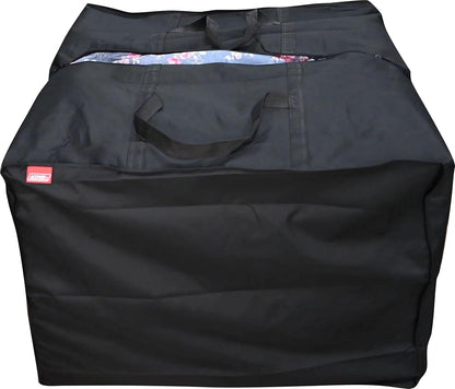 Outdoor Square Cushion/Cover Storage Bag, Protective Zippered Storage Bags with Handles, 32''L x 32''W x 24''H Black