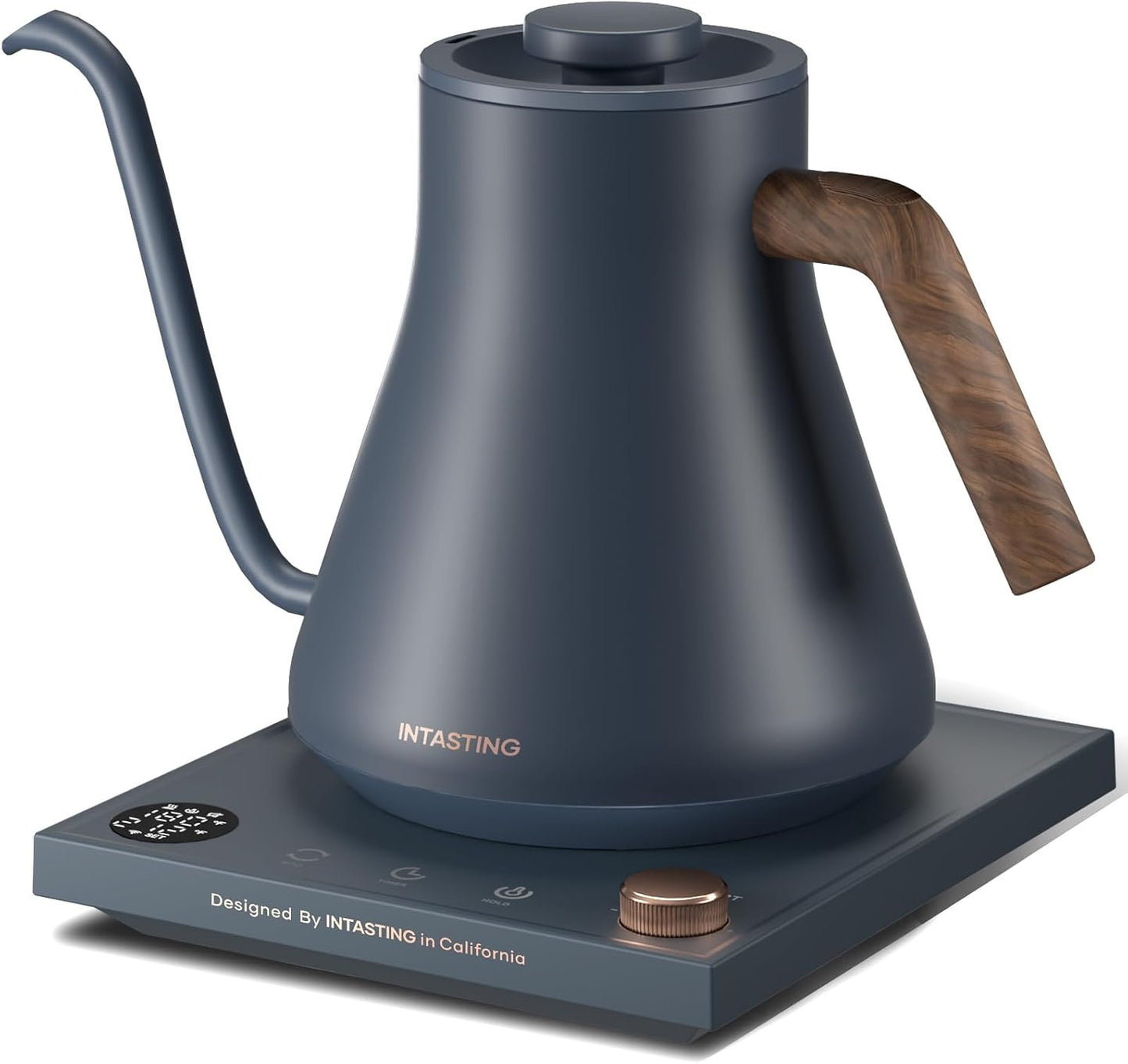 INTASTING Electric Kettles, Gooseneck Electric Kettle, ±1℉ Temperature Control, Stainless Steel Inner, Quick Heating, for Pour Over Coffee, Brew Tea, Boil Hot Water, 0.9L Black
