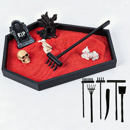 Zen Garden for Desk Gothic Gifts Office Desk Decor Mini Zen Garden Kit (Gothic Set A)
