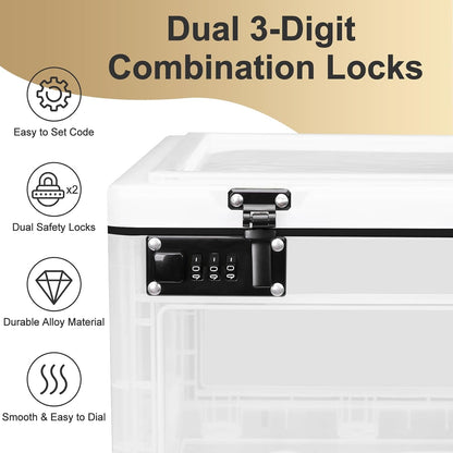 Lalifebuss Large Lock Box for Personal Items, 24 Litre Combination Lockable Storage Box for Office Locker/School/Medicine/Snacks/Phone Jail/Electronic/Home