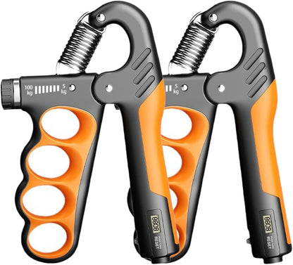 Grip Strength Trainer, 5-100KG (11-220 LB) Adjustable Resistance Forearm Hand Gripper Strengthener with Counter, Hand Wrist Exercise Workout Equipment for Home/Office Gym