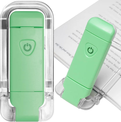 EGWASER Book Reading Light, Portable USB Rechargeable LED Clip on Book Lights for Reading in Bed, 3 Brightness Adjustable Dimmable Bookmark Light for Eye-Protection, Reading Lamp (White)