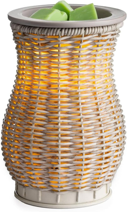 Candle Warmers ETC. Illumination Fragrance Warmer- Light-Up Warmer for Warming Scented Candle Wax Melts and Tarts or to Freshen Room, White Harmony