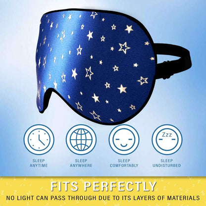 Jersey Slumber 100% Silk Sleep Mask for Women Men Side Sleeper - Light Blocking Eye Mask for Sleeping, Zero Pressure Soft Blindfold, Adjustable Strap, Silk Eye Cover for Travel Nap - Black