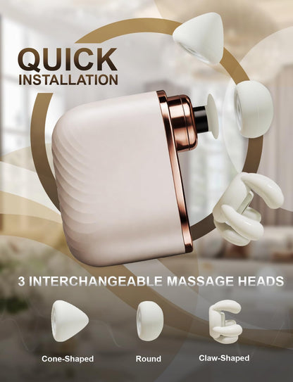 Mini Massage Gun - Small Handheld Muscle Massager with Percussion Deep Tissue, 5 Adjustable Vibration Frequency & 3 Interchangeable Heads - Portable Pocket Massage Gun for Gym, Travel, Office
