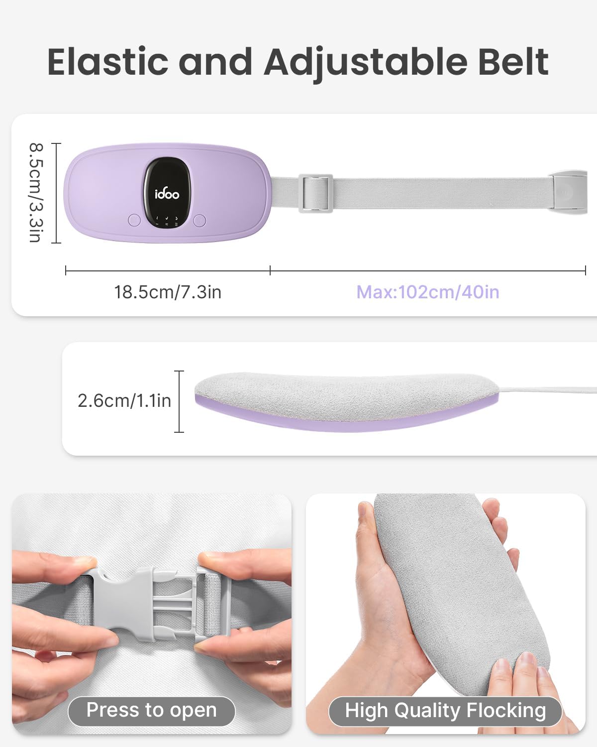 iDOO Cordless Heating Pad for Menstrual Cramps, Lightweight & Portable