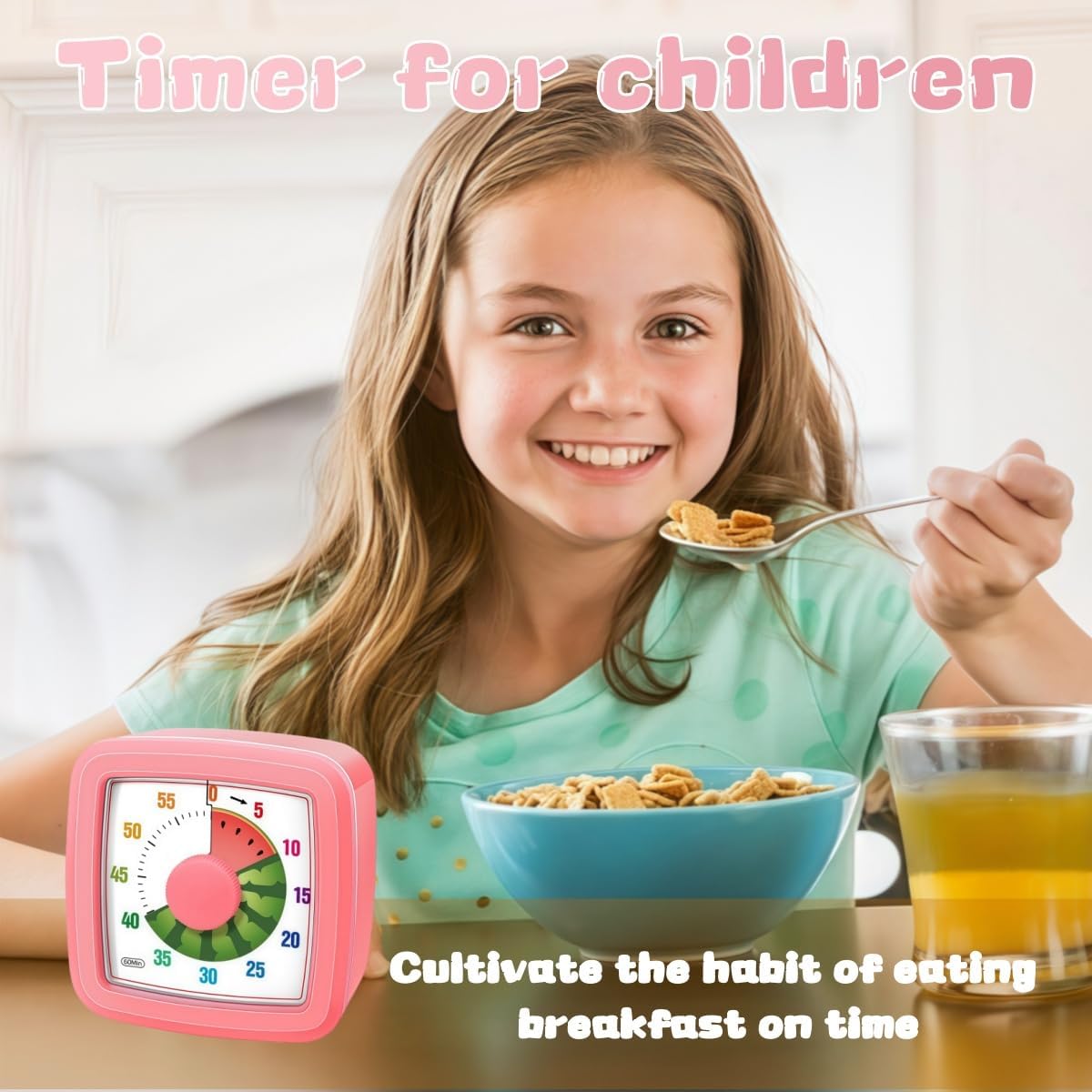 Kids Visual Timer for Kitchen,Classroom,Cooking,Learning,Bedroom,Office, 60-Minute Countdown Pomodoro Timer for Kids with Autism ADHD (Orange Style)