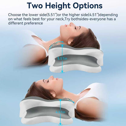 Sleep Apnea Pillow with Neck Pain & Snoring Relief -Orthopedic Cervical Pillow,Ergonomic Contour Memory Foam Pillow for Side, Back,Stomach,Dreamers,Medium Firm (Darkgrey, Queen Size 25" lx15 wx5.8 h)