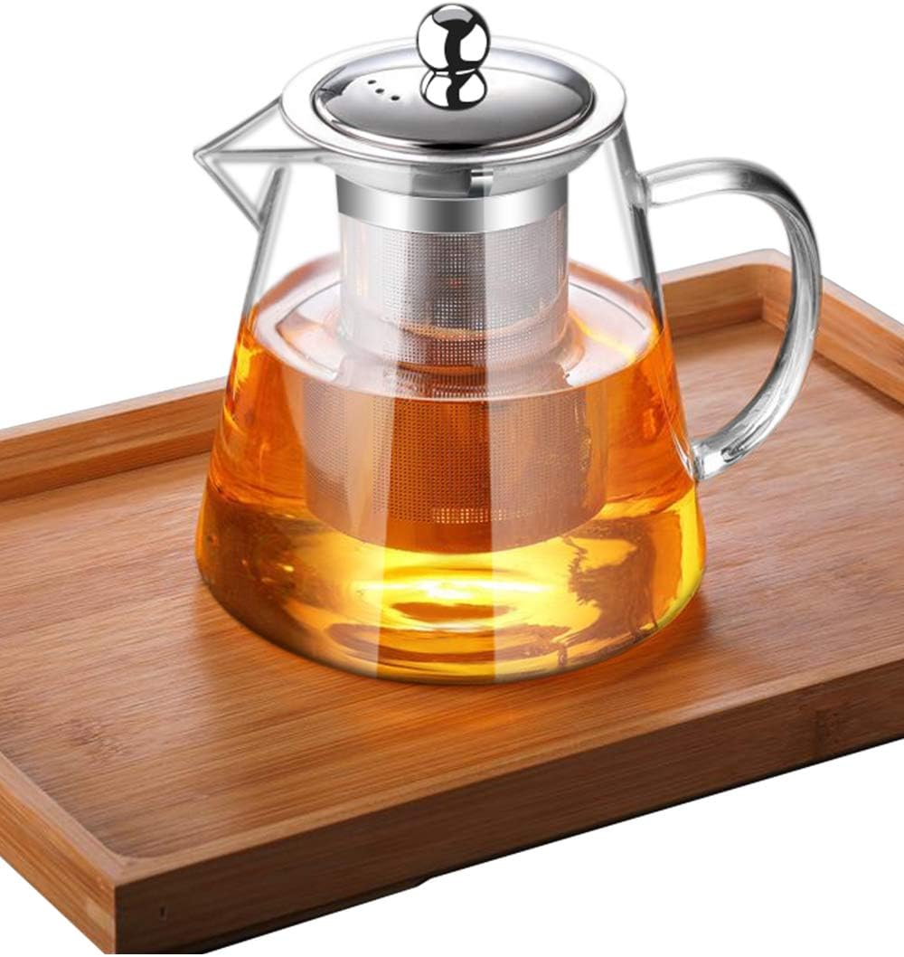 TMOST Glass Teapot with Infuser Tea Pot 950ml/32oz Tea Kettle Stovetop Safe Blooming and Loose Leaf Tea Maker Set (32oz/ 950ml)