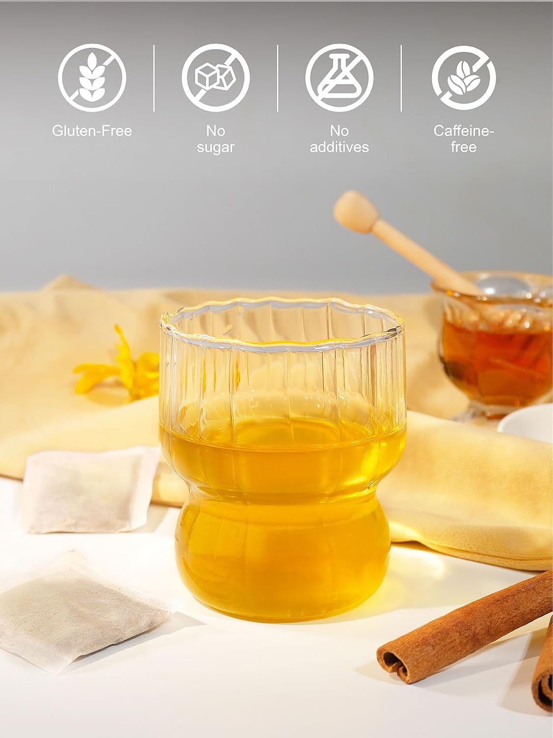 TeeLux Turmeric Ginger Cinnamon Tea Bags, Warm Spicy Herbal Tea, 100 Count