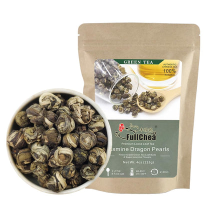 FullChea - Jasmine Pearl Tea, Jasmine Loose Leaf Green Tea 4oz / 113g