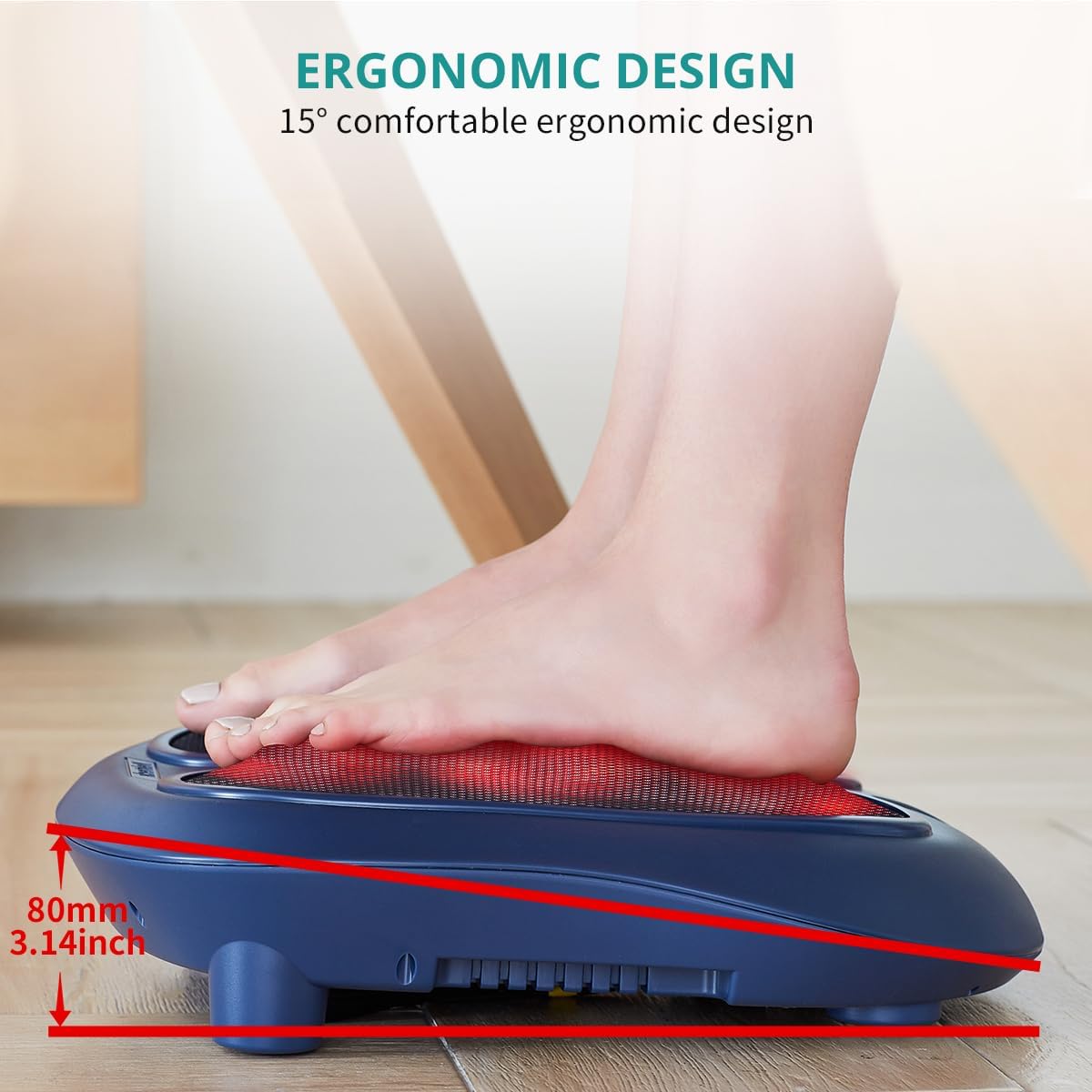 Nekteck Foot Massager with Heat, Shiatsu Heated Electric Kneading Foot Massager Machine for Neuropathy, Plantar Fasciitis, Feet Massage for Pain Relief, Circulation, Ideal Gifts for Man Woman Her Him