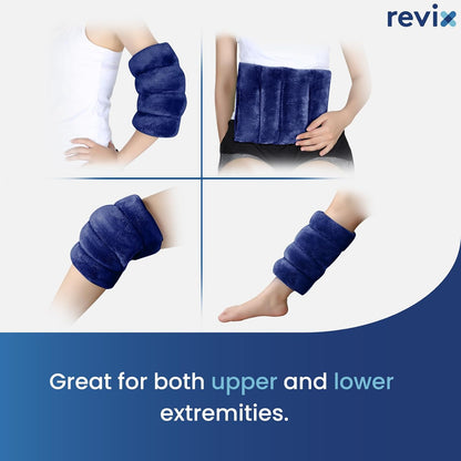 REVIX Microwave Heating Pad for Knee Support, Heated Knee Wrap with Moist Heat for Stiffness, Elbow & Joint, Microwavable Hot or Cold Compress for Women & Men