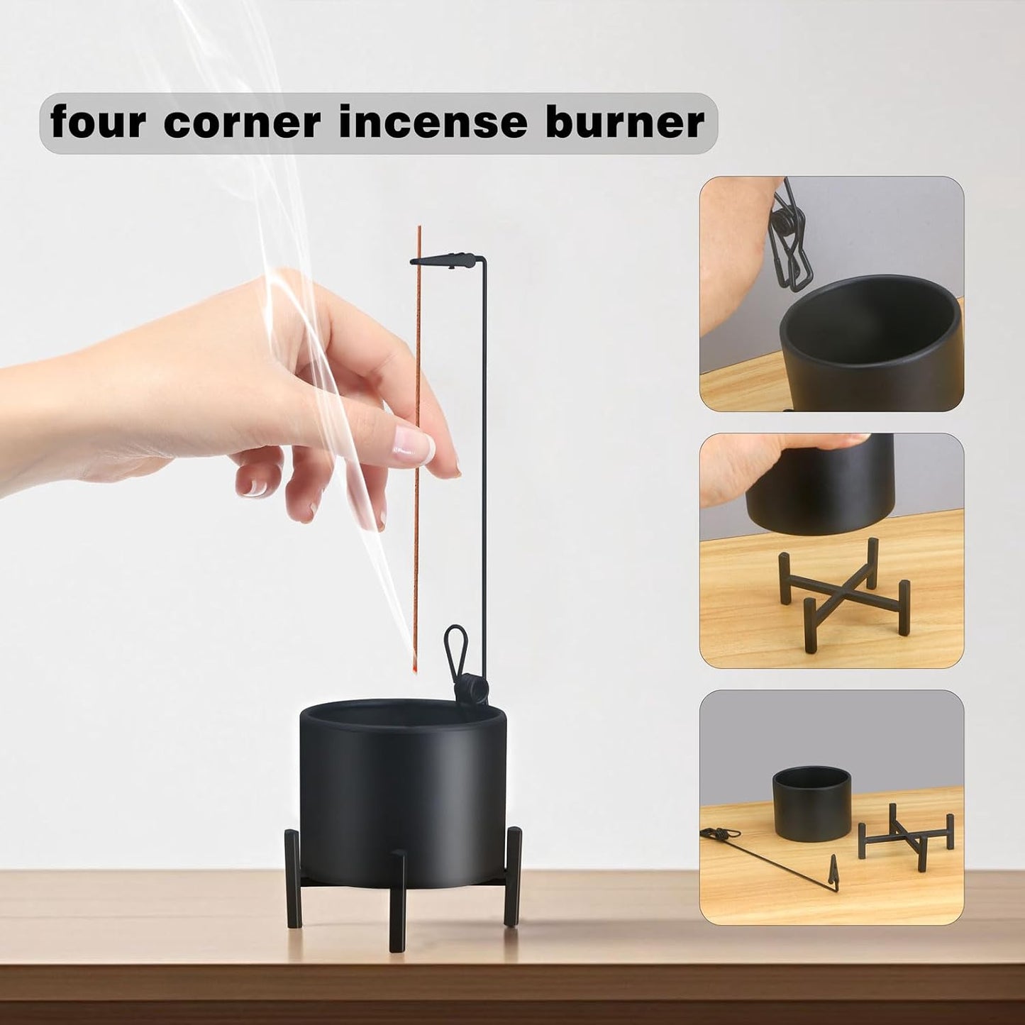 2 Pack Metal Incense Stick Holder, Ash Catcher Burner with Stable Base