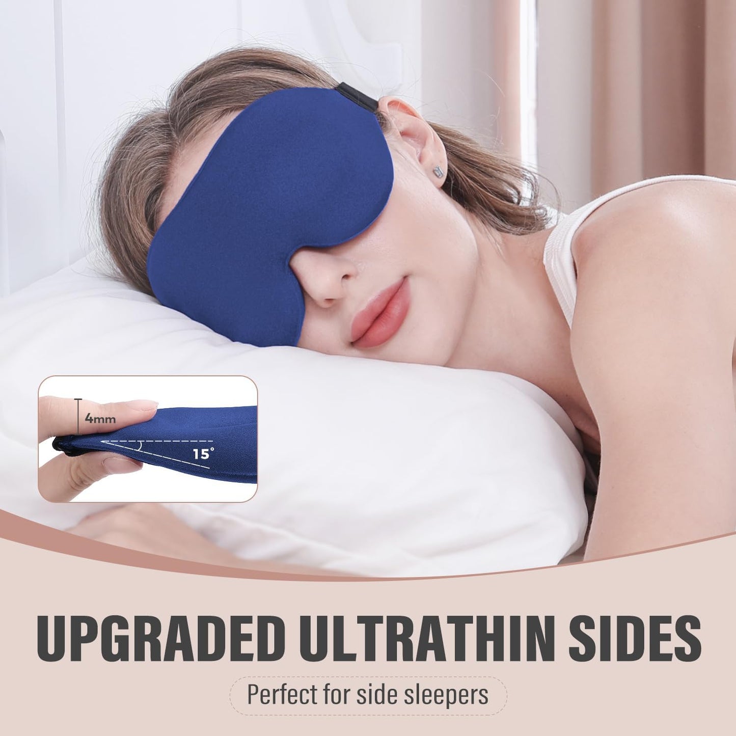 YIVIEW Sleep Mask for Side Sleeper, Complete Light Blocking 3D Sleeping Eye Mask, Soft Breathable Eye Cover for Women Men, Relaxing Zero Pressure Night Blindfold