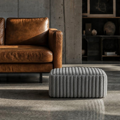 Stuffed Pouf Ottoman Soft Touch Poufs with Foam Chunk Filling Furry and Fluffy Detachable Pouf Foot Stool Storage Ottoman Floor Poufs Foot Rest for Living Room (Caramel, Round)