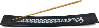 Moon and Stars Incense Holder - Wooden Ash Catcher with Celestial Design for Single Incense Sticks - Meditation Accessories, Spiritual Decor, Home Fragrance, Room Decor (10 Inches Long)