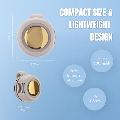 SNOWS Portable Silent Mini Bladeless Fan Clip On, Small Fan Clip on for Shirt & Waist, Adjustable 3-Speed Suspended Whirlwind Fans, For Outdoor & Travel & Office, Travel Accessories, Gift