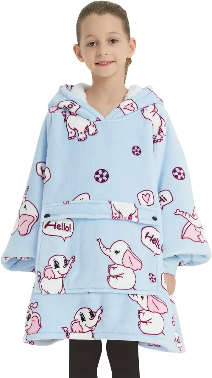 KFUBUO Wearable Blanket Hoodie for Adults Sherpa All Patterns Cat Oversized Sweatshirt Blanket with Pockets for Women