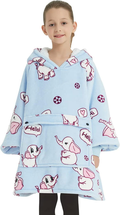 KFUBUO Wearable Blanket Hoodie for Adults Sherpa All Patterns Cat Oversized Sweatshirt Blanket with Pockets for Women
