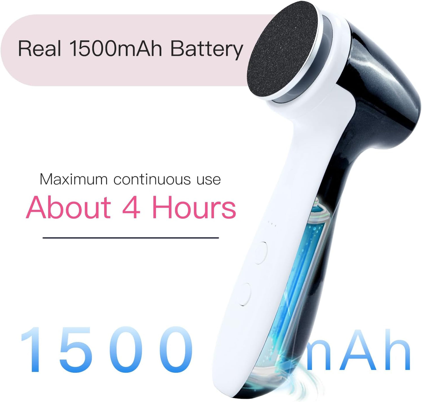 APRELM Rechargeable Electric Foot Callus Remover with 3-Sizes 120Pcs Sandpaper Discs, Professional 1000RPM 3-Speed Control Electric Foot File (E7 Black)