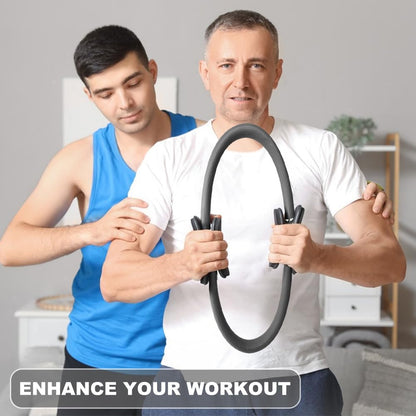 15" Pilates Ring, Dual-Grip Pilates Ring Lightweight Circle Yoga Rin-g for Enhance Thigh and Arm Strength, Body Exercise Tool for Home Gym