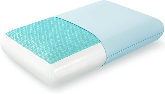 EGOHOME Cooling Gel Memory Foam Pillow - Reversible Cooling Cover, Neck Support for Side, Back and Stomach Sleepers, Removable & Machine Washable, All-Season Comfort, Standard Size, Purple