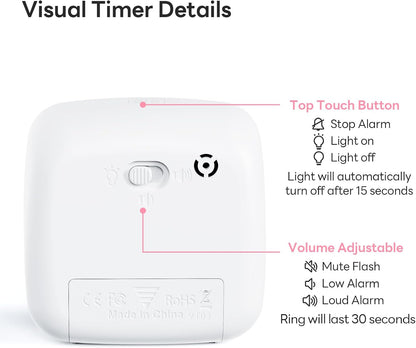 Yunbaoit Visual Timer with Night Light, 60-Minute Countdown Timer for Kids and Adults, Silent Classroom Timer, Time Management Tool for Home, School, or Work (Light Blue)