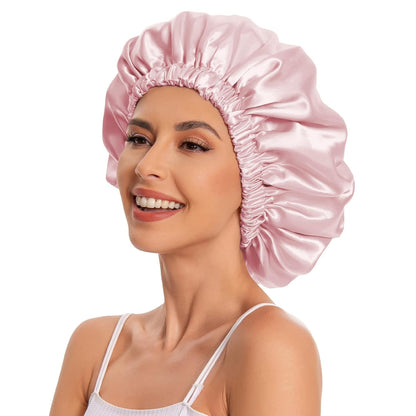 Satin Bonnet Silk Bonnet Hair Bonnet for Sleeping-Slouchy Beanie Hat Satin Sleep Cap for Women's Natural & Curly Hair(Blue Zircon)