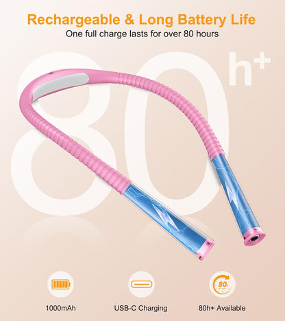 Gritin Book Light,Eye Caring 3 Colors & Stepless Dimming Neck Reading Light