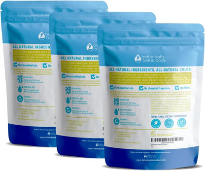 Circulation Foot Soak 32 Ounces (2 Lbs) Epsom Salt with Pure Essential Oils Ginger and Cypress Essential Oils Plus Vitamin C in BPA Free Pouch with Easy Press Lock Seal
