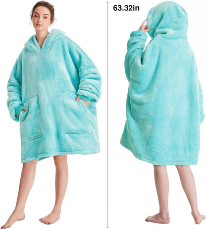 Aemicion Strawberry Blanket Hoodie,Oversized Sherpa Wearable Hooded Blanket,Warm Cozy Sweatshirt Gifts for Women Girls Adult
