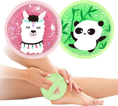Gel Ice Pack for Injuries 2 Packs Cute Reusable Hot Cold Gel Packs for Fever Pain Relief Wisdom Teeth First Aid and Neck Head Arms Legs Knee Ankle