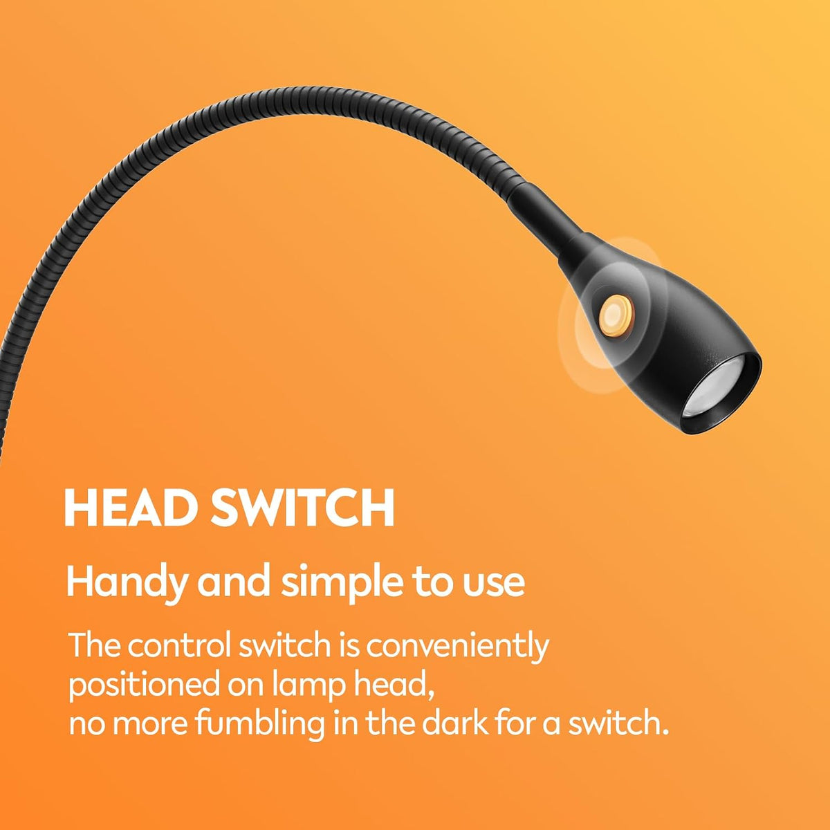 acegoo Wall/Headboard Mounted Reading Light with Handy Head Switch