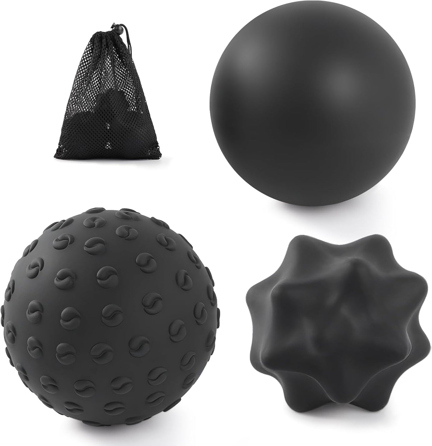 JIEJUNJI Massage Balls Set for Deep Tissue Muscle Relief, Trigger Point & Myofascial Release, Full Body Use for Back, Neck, Shoulder, Foot & Hip (Peanut Ball Set)